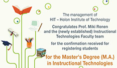 Congratulates for the Master's Degree (M.A.) in Instructional Technologies