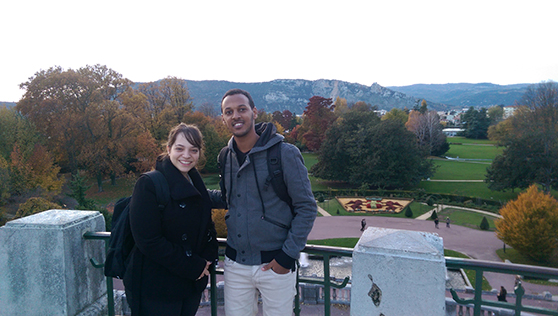 Israel Fnata and Maya Helfman on a tour during the conference in France .