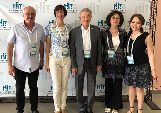 HIT hosts an International Algebra Conference. In the photo (from right to left): Dr. Elizarraras, Prof. Zak, Prof. Yacubov, Mrs. Sabadini, Prof. Gulberg