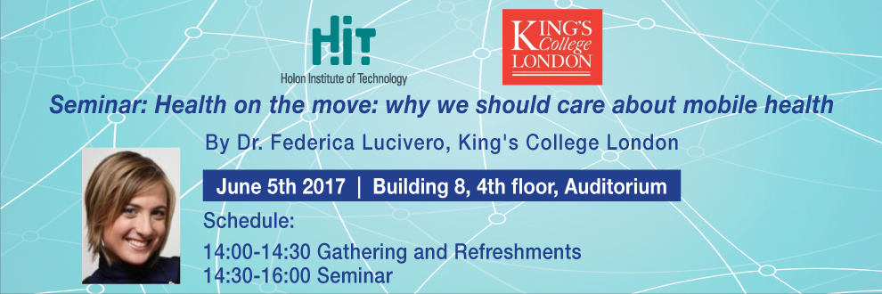  ''Health on the move: why we should care about mobile health'' By Dr. Federica Lucivero, King's College London. June 5th 2017 | 14:30-16:00