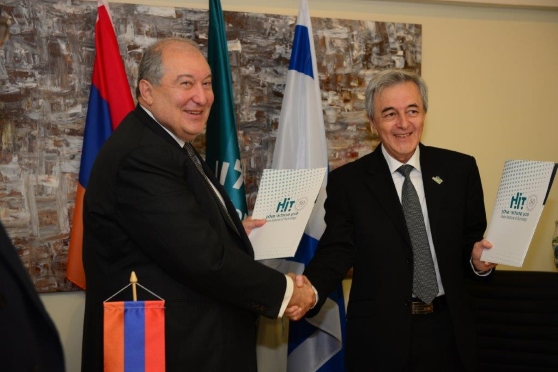 from left to right: Dr. Sarkissian - President of Armenia, Prof. Yakubov, President of HIT