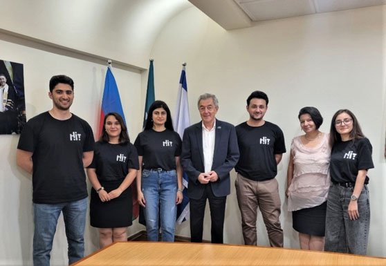 Students from BSU, Azerbaijan, at a special meeting with HIT's President Prof. Yakubov
