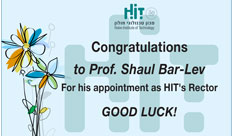 Congratulations to Prof. Shaul Bar Lev