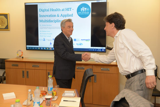 Senior Luxembourg healthcare systems on a study tour at HIT. Photo: Tal Kirschenbaum