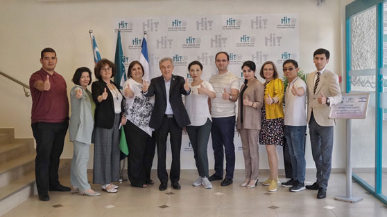 Delegation from the Ministry of Innovative Development in Uzbekistan on a visit at HIT. Photo: Bar Kallush