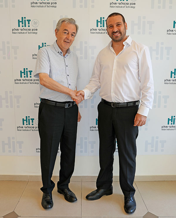 פרופ' אדוארד יעקובוב, נשיא HIT ושי קינן, ראש העיר החדש של חולון. קרדיט צילום: דורון מסרנו
