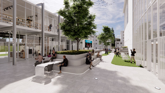 הדמייה: חצר | קורל שלמה, בוגרת המחלקה לעיצוב פנים HIT